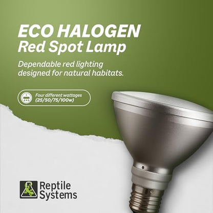 Reptile Systems Eco Halogen – Red 25w – Lamp for Reptiles & Amphibians – Light for Tanks, Vivariums & Crested Geckos - size: 25 Watts