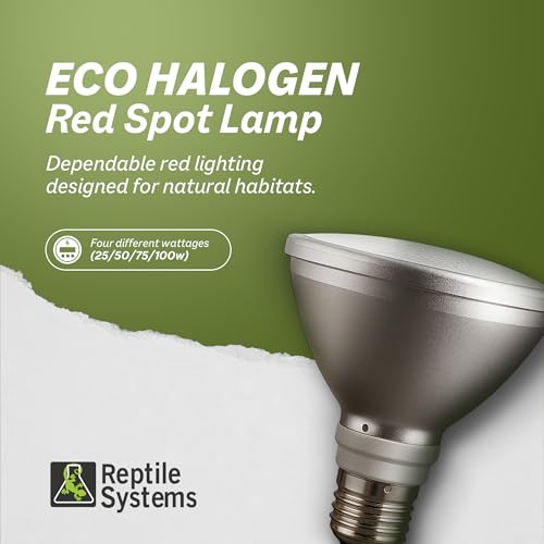 Reptile Systems Eco Halogen – Red 75w – Lamp for Reptiles & Amphibians – Light for Tanks, Vivariums & Crested Geckos - size: 75w