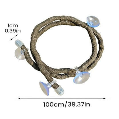 Artificial Reptile Climbing Vine, Bendable Jungle Branch Decor, Terrarium Habitat Accessories, Secure Suction Cup Vines, Tank Greenery for Reptiles - size: Brown