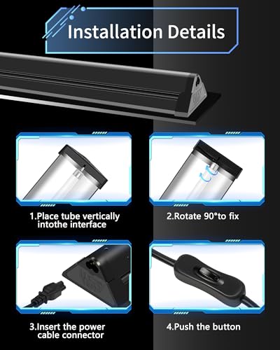 LUCKY HERP T5 Reptile Light Fixture Combo Kit 8W (New Upgrade), 10.0 UVB Light for Reptiles and Amphibians, UVA UVB Basking Light Desert Lamp for Lizard, Bearded Dragon, Tortoise 12inch - size: 12 Inch