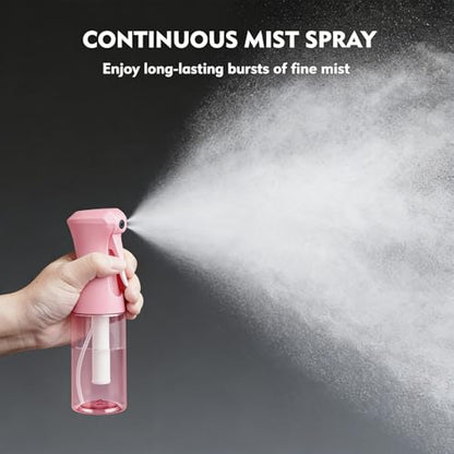 Continuous Spray Bottle, 6.8 OZ Hair Spray Bottles, Ultra-Fine Mister Spray Bottle for Hairstyling, Cleaning, Plants, Pets, Salons, and More (1 Pack) - color: Pink