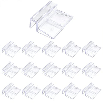 16 PCS 8mm Acrylic Aquarium Cover Clip, Clear | Fish Tank Glass Cover Clip, Support Holder, Universal Lid Clips, For Rimless Aquariums