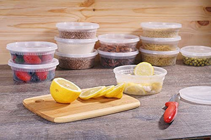 TashiBox [8oz-40 Sets Plastic Containers with Airtight Lids, Food Storage Containers, Deli, Slime, Soup, Meal Prep Containers | BPA Free | Stackable | Leakproof | Microwave/Dishwasher/Freezer Safe - size: 8oz-40sets