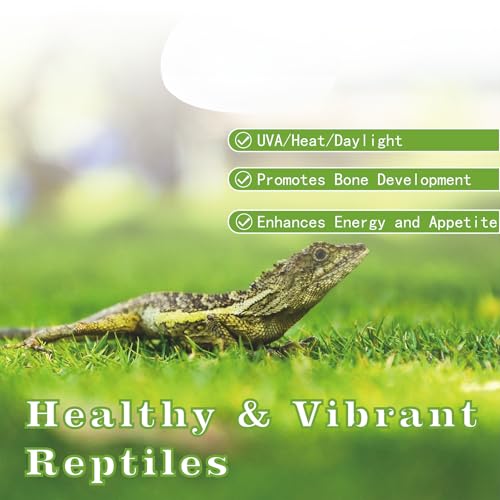 Reptile Heat Lamp Bulb 100W, 2-in-1 Infrared & UVA Sunlight Combo for Day & Night Basking – Perfect for Reptile Terrariums, Bearded Dragon, Snake, Turtle, Lizard - color: Red + White