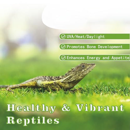 Reptile Heat Lamp Bulb 100W, 2-in-1 Infrared & UVA Sunlight Combo for Day & Night Basking – Perfect for Reptile Terrariums, Bearded Dragon, Snake, Turtle, Lizard - color: Red + White