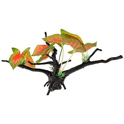 Penn-Plax Green and Red Driftwood Plant - for Aquariums and Terrarium Décor