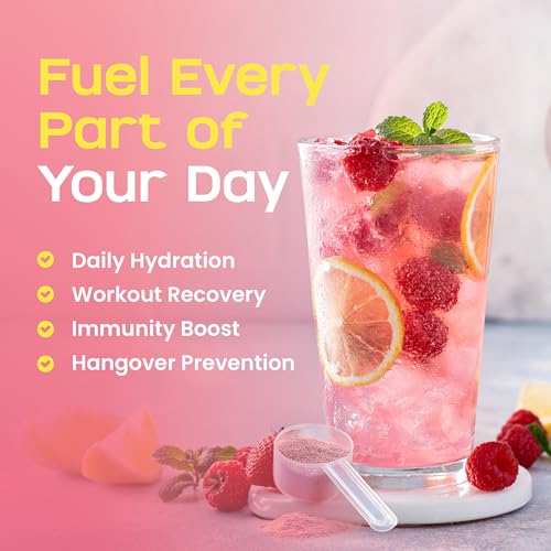 2400 MG Electrolyte Powder – Zero Sugar Keto Electrolytes for Hydration & Fasting Support – with Magnesium, Potassium, Coconut Water, & Himalayan Salt – Raspberry Lemonade Lyte Up – 30 Servings