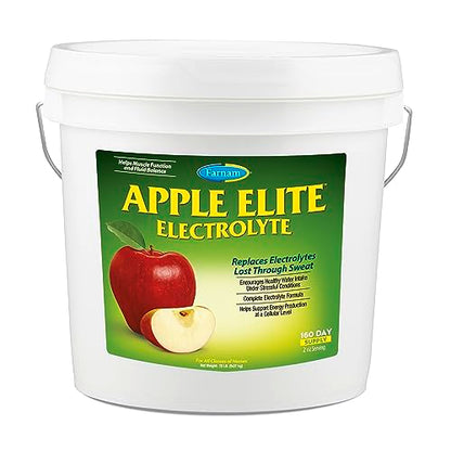 Farnam Apple Elite Horse Electrolytes Powder Supplement, Replaces Vital Minerals, Encourages Hydration, Sugar-Free, Contains Sodium, Potassium, Calcium & Magnesium, Apple Flavored, 5 lb - size: 20 pounds