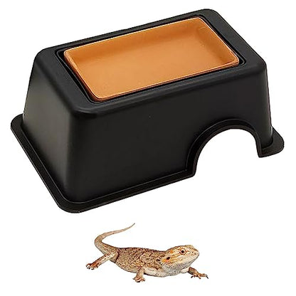 Tfwadmx Reptile Hide Box, Humid Hideout Cave for Reptiles Snake Hide Lizards Hideaway Hut Leopard Gecko Tank Accessories for Snakes Leopard Spiders Turtles Amphibians