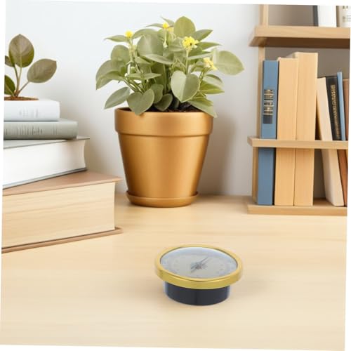 Toyvian Golden Round Analog Hygrometer 2.83 Inch with 2% Rh Resolution and Stable Reliable Readings, Stainless Steel and Glass Material, for Reptile Terrarium and Room Panel Mount