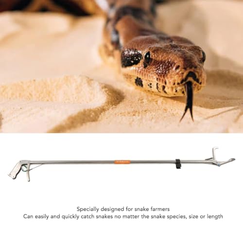 TOPINCN Professional Stainless Steel Snake Tong, 16.5oz Foldable Reptile Grabber with Self-Locking Handle, Premium Snake Handling Tool for Snake Farmers