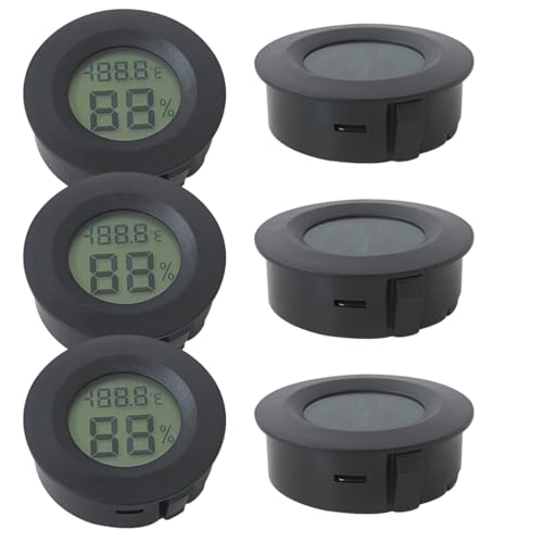 6 Pcs Mini Hygrometer Digital Thermometer Humidity Gauge Meter, Indoor Outdoor Temperature and Humidity Monitor Round (Fahrenheit(℉)/ Celsius(℃))