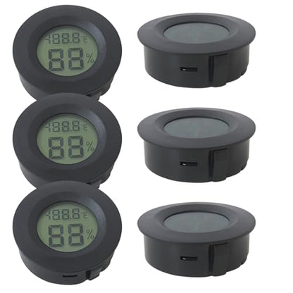 6 Pcs Mini Hygrometer Digital Thermometer Humidity Gauge Meter, Indoor Outdoor Temperature and Humidity Monitor Round (Fahrenheit(℉)/ Celsius(℃))