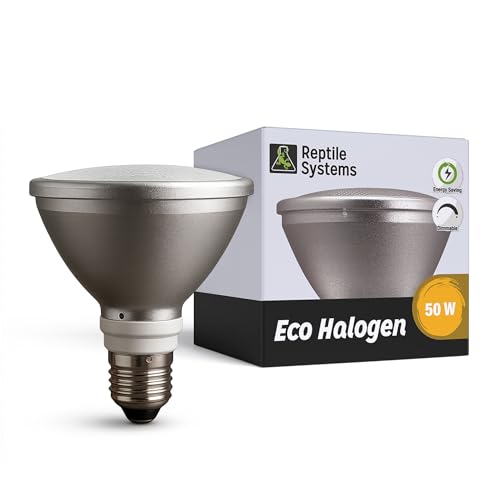 Reptile Systems Eco Halogen – White 50w – Lamp for Reptiles & Amphibians – Light for Tanks, Vivariums & Crested Geckos - size: 50 Watts