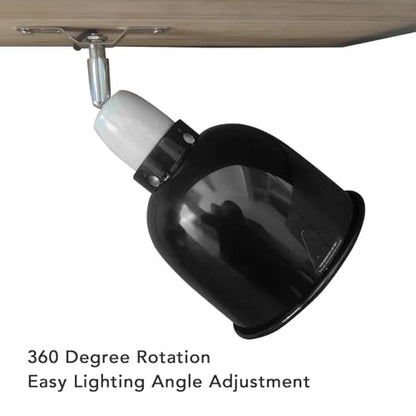 Fockety Repta Clamp Lamp, Deep Dome Reptile Heat Lamp Fixture, 360 Degree Rotating Stainless Steel UVA UVB Lampshade Heating Light Cover for Lizards Turtles Snakes Bulb Not Included (US