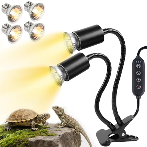 Turtle Basking Light (Cycle Timer), Tortoise Lamp UVA UVB Heat Bulbs -2 Pack 50W+ 2 Pack 25W, 360°Rotatable Turtle UVA/UVB Basking Heat Light Bulb for Lizard, Beared Dragon - color: 4pcs（2×25w, 2×50w), size: 25+50 4PCS