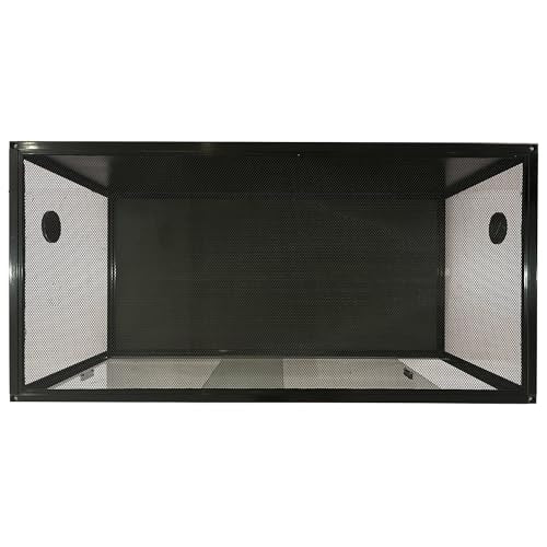 120 Gallon Reptile Terrarium Snake Enclosure 4'x2'x2' Bearded Dragon Tank with Sliding Glass Doors, Heavy Duty Top Screen Ventilation, Easy to Assemble Black - color: Black