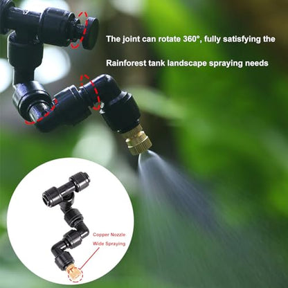 Reptile Humidifiers Smart Misting System, Spray System Reptile Automatic Misting Kit with Timer Terrariums Humidifier with 360°Adjustable Nozzles (S) - size: S