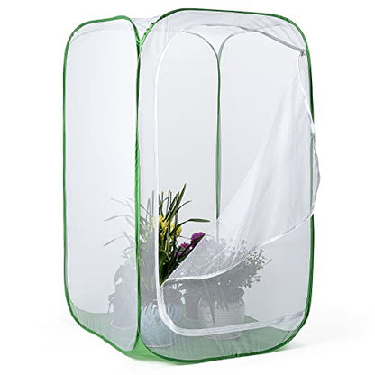 48" Outdoor Mesh Plant Enclosure, Mesh Plant Cover for Pests, Bird and Pest Protection Guard for Fruit, Vegetables, Flowers and Herbs Pop-Up Cage 28 x 28 x 48 Inches - size: 28 x 28 x 48 Inches