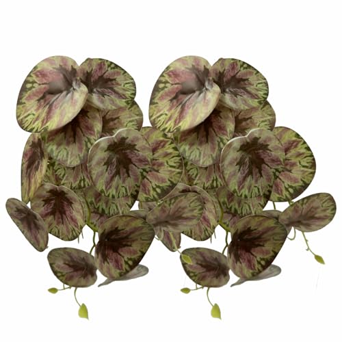 Reptile Plants for Terrarium, Artificial Hanging Plastic Plants with Suction Cups，Amphibian Tank Habitat Decor fit for Bearded Dragons Chameleon Lizards Snake 2Pack (G) - color: G