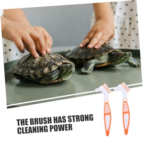 GANAZONO 3pcs Turtle Shell Cleaning Brush Portable Turtle Clean Brush Mud Remover - color: Orange