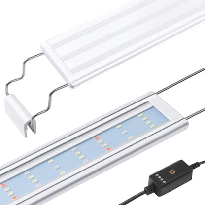 HITOP Full Spectrum LED Aquarium Light 32-40" Classic Fish Tank Light with Timer, Aquarium Plant Light with Stable Extendable Brackets - size: 32-40in