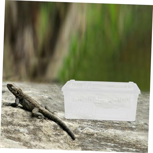 OUNONA Transparent Plastic Reptile Breeding Box Versatile Terrarium for Lizard Snake and Frog Easy to Habitat for Home School and Pet Store Use