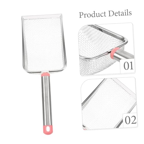 BESPORTBLE Stainless Steel Cat Litter Scoop Fine Mesh Excrement Shovel for Easy Cleaning of Litter Box and Reptile Terrarium Waste Pet Tool Mesh