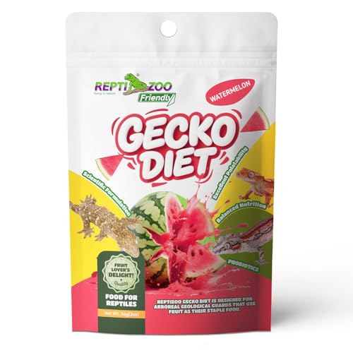 Crested Gecko Food, Fruit Mix Watermelon and Insects Complete Diet Gecko Food 2oz