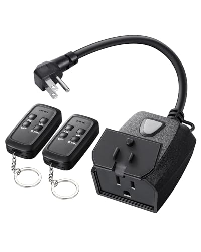 DEWENWILS Outdoor Dimmer for String Lights, Two-Remote Control Dimmable Plug, 100FT Range, Waterproof Plug in Dimmer for Dimmable LED/Tungsten Bulbs - style: Dimmer with 2 Remotes