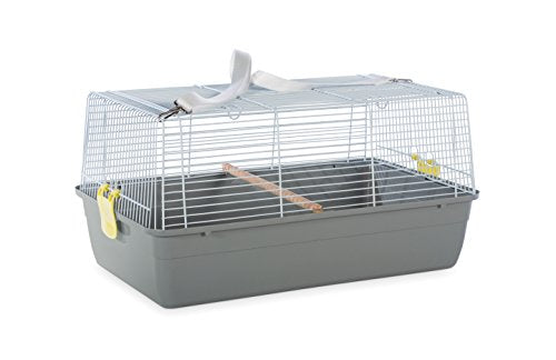 Prevue Pet Products Small Animal Travel Carrier - Hamster, Bird, Parakeet, Gerbil, Rabbit, Ferret, Guinea Pig, & Rat Carrier, Easy Pet Transportation, Travel Bird Cage, Lightweight & Portable - Gray