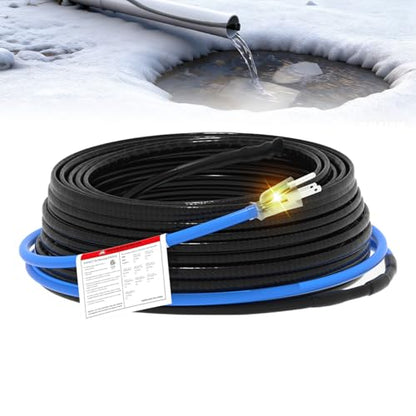 Sewage Pipe Heating Cable 6 FT 120V Self-Regulating for Freeze Protection in Wastewater Systems, Sump Pumps and Roof De-Icing with Fluoropolymer Corrosion-Proof Technology - style: 6FT