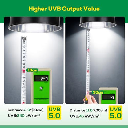 UVB Bulb for Reptiles, 5.0 26W UVB Light for Reptiles, Hygger zoo UVA UVB Reptile Light Bulb Reptile UVB Bulb UVB Light for Hermit Crab Snake Chameleon Reptile Lamp Terrarium Lamp for Tropical Reptile - size: 5.0-26W