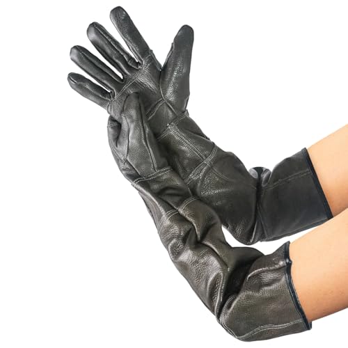 Luwint Genuine Leather Animal Handling Gloves, 22.5’’ Long - Cat & Dog Bite Proof Anti Scratch, for Dog Training, Gardening Gloves, Thorn Proof, Flexible & Water Resistant
