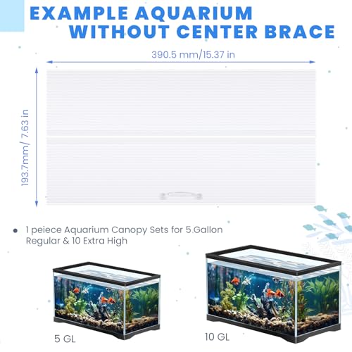 Sieral Aquarium Canopy Set Polycarbonate Greenhouse Panels 15.37 x 7.63 x 0.12 Inch for 5/10 Gallon Fish Tank Without Center Brace Aquariums Cover Fish Tank Lid, Clear - color: Clear, size: 16 x 8 Inch