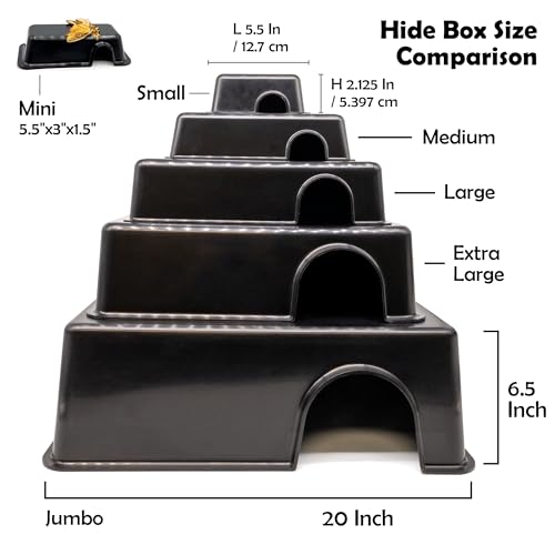 Pangea Reptile Hide Box (F - X-Large 16.25"x11"x4.5") - Fits Most Cages 2'x4' and up, Usable as Snake Tank Accessories, Good for Ball Python, Boas, Kingsnake - size: F- X-Large