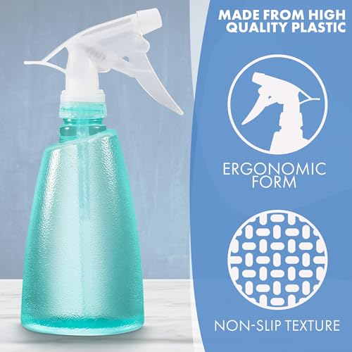 3 Pcs Spray Bottle for Plants - 17 Oz Spray Bottle for Hair with Adjustable Nozzle, Plastic Squirt Bottles with Non-Slip Texture & Ergonomic Grip - Versatile Bottles for Watering, Styling & Cleaning