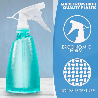 3 Pcs Spray Bottle for Plants - 17 Oz Spray Bottle for Hair with Adjustable Nozzle, Plastic Squirt Bottles with Non-Slip Texture & Ergonomic Grip - Versatile Bottles for Watering, Styling & Cleaning