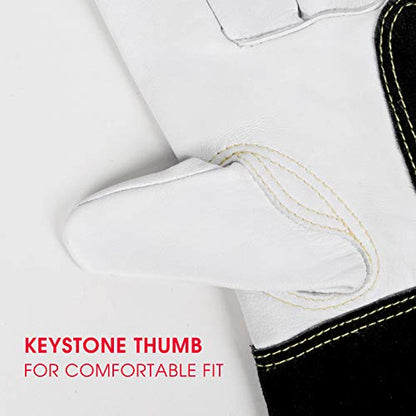 YESWELDER Premium Goatskin TIG Welding Gloves | Top Grain Leather | High Dexterity |True - Fit-M - size: Medium (Pack of 1)