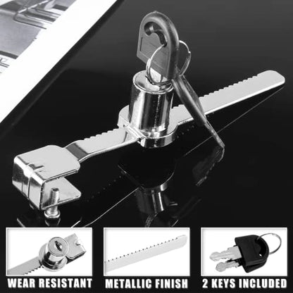 Luomorgo 1 Pc Sliding Glass Door Ratchet Lock, Keyed Alike Showcase Display Lock (Chrome)
