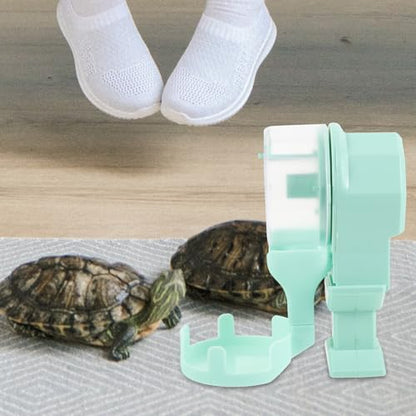 HOMSFOU Automatic Reptile Feeder and 100ml Water Dish Dispenser, Smart Timed Feeding Bowl for Turtles and Lizards, Large Capacity Emerald Reservoir for Terrarium Use