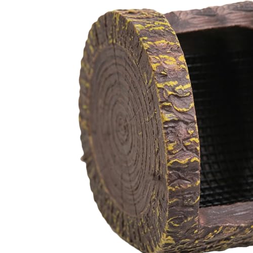 Reptile Food Dish - Integrated Multi-Tier Climbing Groovee, 15cm Wide Gecko Lizard Frog Station, Hermit Crab Turtle Vivarium Accessory, Non Porous Synthetic Rock Block | Habitat Feeder for Keepers