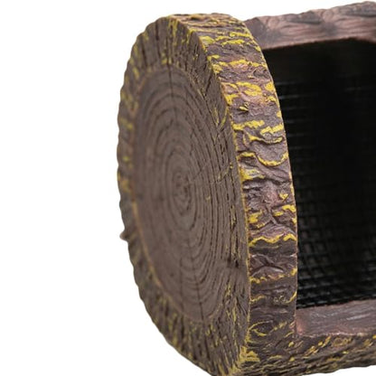 Reptile Food Dish - Integrated Multi-Tier Climbing Groovee, 15cm Wide Gecko Lizard Frog Station, Hermit Crab Turtle Vivarium Accessory, Non Porous Synthetic Rock Block | Habitat Feeder for Keepers