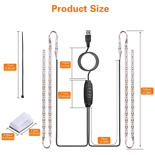Grow Light Strip Waterproof Grow Lights for Indoor Plants Full Spectrum Plant Grow Lights Indoor with Auto ON/Off Timer White Red 120 LEDs Sunlike Grow Lamp for Plant Light for Indoor Plants (1)
