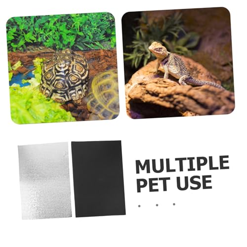 BESTonZON 2pcs Reptile Heat Pad with Reflective Film 38w Waterproof Thermal Mat for Terrarium Heating Small Pet Gecko Turtle Frog Propagator Winter Use