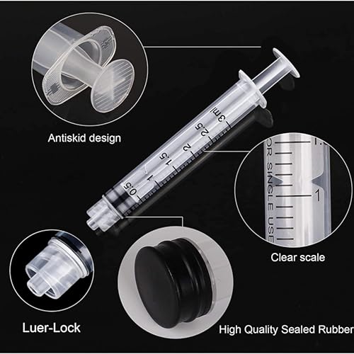 50 Pack 2ml Syringe for Liquid Without Needle,Syringe with Cap,Individually Wrapped,Measurement for Scientific Labs,Measuring Liquids,Pet Feeding,Oil or Glue Applicator (A 50 Pack 2ml) Straight Mouth - size: A 50 Pack 2ml