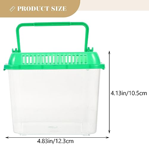 Ipetboom Clear Case 1pc Reptile Feeding Terrarium Pet Portable Small Reptile Cage Fish Tank Handheld Small Pet Box Transparent Tortoise Tank Breeding Case(Color) Containers with Lids