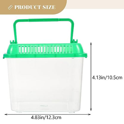 Ipetboom Clear Case 1pc Reptile Feeding Terrarium Pet Portable Small Reptile Cage Fish Tank Handheld Small Pet Box Transparent Tortoise Tank Breeding Case(Color) Containers with Lids