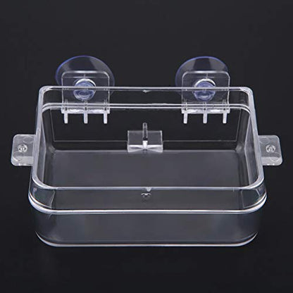 Acouto Amphibians Reptiles Anti Escape Feeder Feeding Basin Tortoise Lizard Crawler Food Bowl Suction Cup Feeder for Reptiles Bearded Dragon Accessories Food Cricket Container