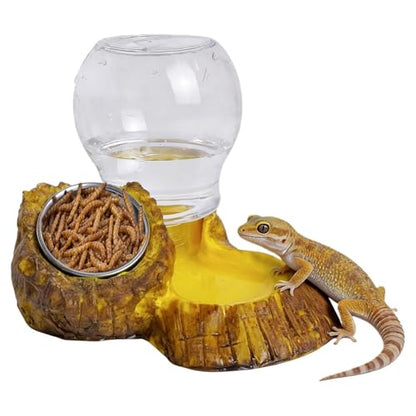 Tortoise Food Dish | Reptile Feeding Dish - Leopard Water and Food Bowl - for Enclosure Terrarium Turtle Tortoise Snake Bearded Dragon Lizard Chameleon Leopard